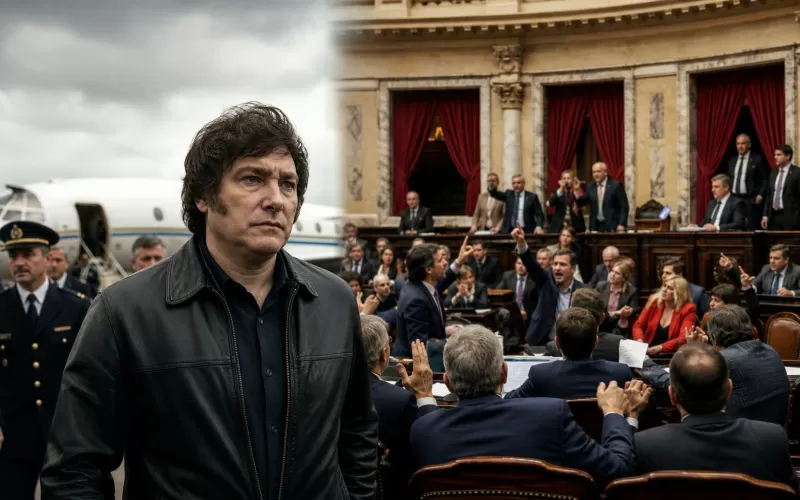 Javier Milei viaja a Espa&ntilde;a y Brasil mientras el Congreso jaquea su plan