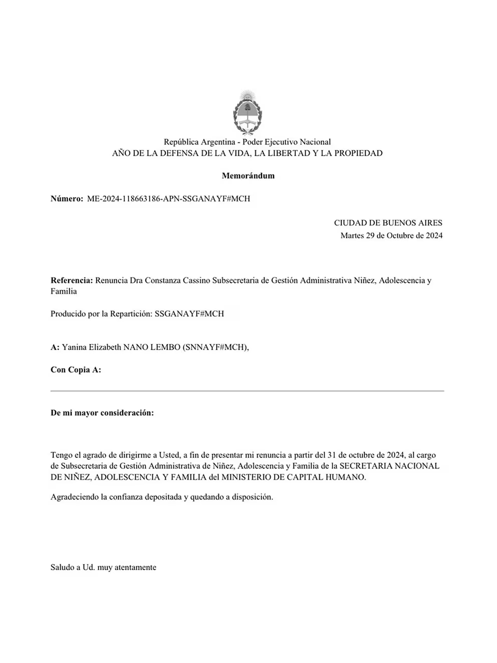 Por la polémica compra de cafetería, renunció la funcionaria de la  Secretaría de Niñez