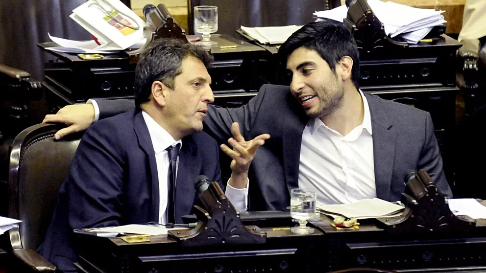 Sergio Massa y Facundo Moyano, cuando eran parte del mismo bloque de diputados del Frente Renovador